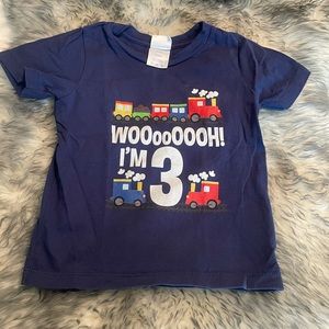Train 3rd birthday shirt tee